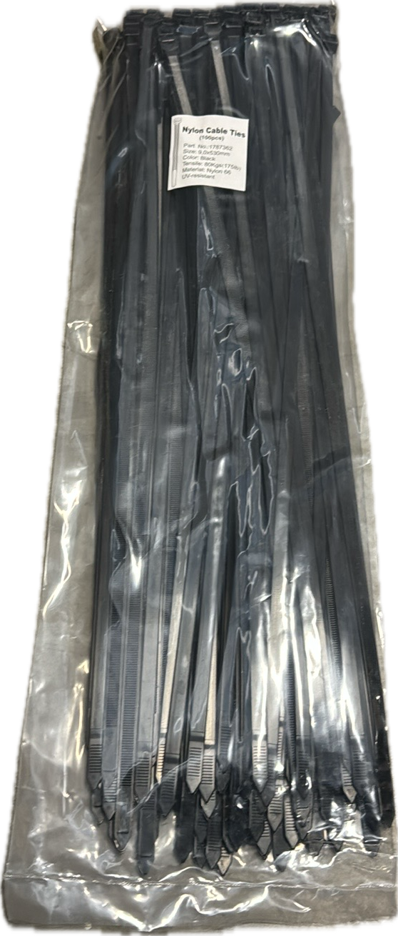 Tie Wraps 9x530mm – 100 Stuks UV-bestendig Nylon | Extra Sterke Kabelbinders voor Binnen & Buiten