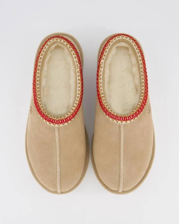 Ugg Tasman Slippers - Sand / Dark Cherry
