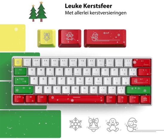 Royal Kludge RK61 – Compact Mechanisch RGB Gaming Toetsenbord (61 Keys) | Draadloos & Bedraad