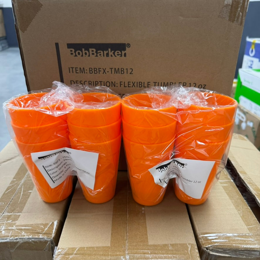 Partij 336x BobBarker BBFX-TMB12 flex thumbler 120z orange