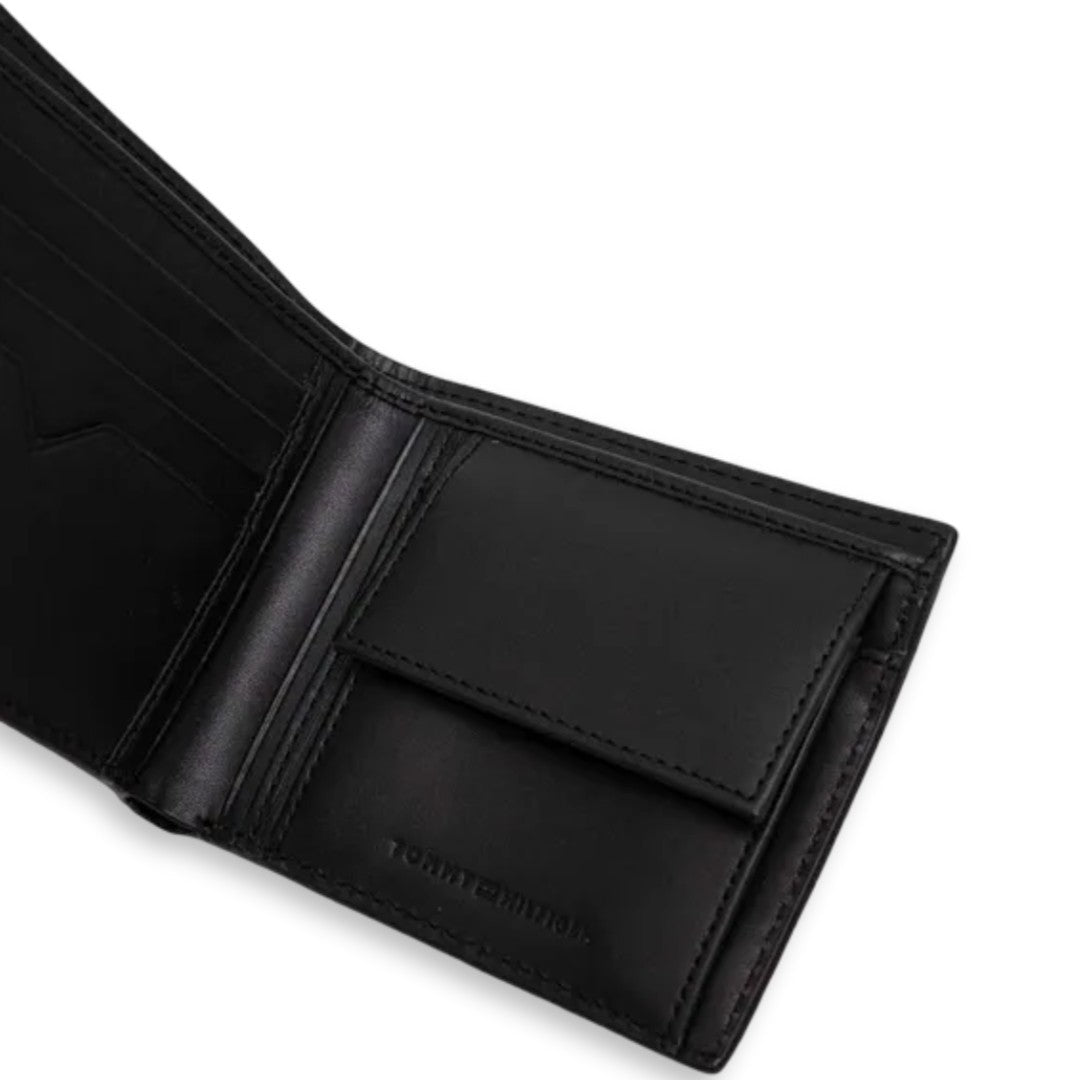 Portemonnee van nappaleer met all-over labelmotief