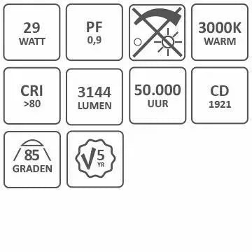 Interlight  LED Orion Track 85gr wit 30W 3.000K CRI>80