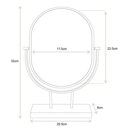 VT Wonen Mirror Oval On Stand 20.5x32 cm Gold