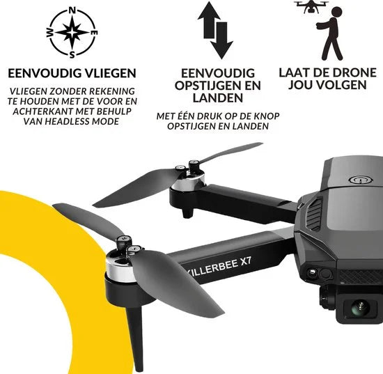 Killerbee X7 Raptor - Drone met dubbele camera - geschikt voor kinderen en volwassenen - 4 accu's