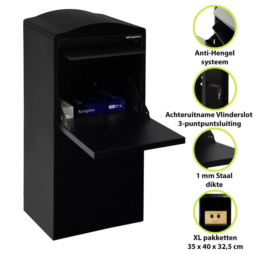 Slimme Pakketbrievenbus Frontbox-Achteruitname-Uni stardust black