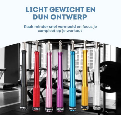 ERB® Professioneel Crossfit & Fitness Springtouw - Speedrope - Jump Rope - Verstelbaar - Volwassenen & Kinderen – Geel