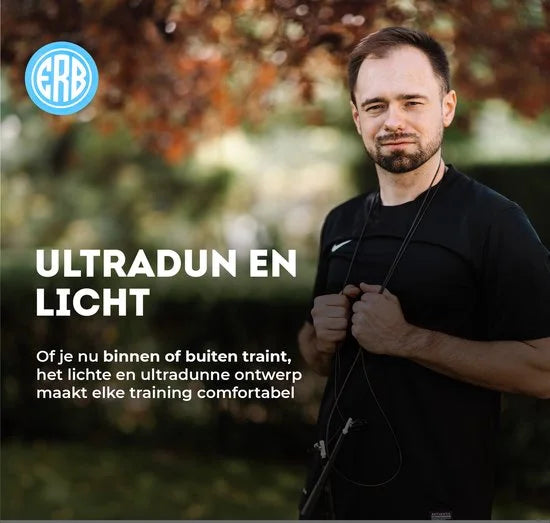 ERB® Professioneel Crossfit & Fitness Springtouw - Speedrope - Jump Rope - Verstelbaar - Volwassenen & Kinderen – Geel