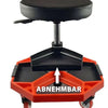 Busching Montagerollhocker mit magnetischer Ablage, Sitzhöhenverstellung 40 -54 cm, Tragkraft max. 136kg, 360°, 100940
