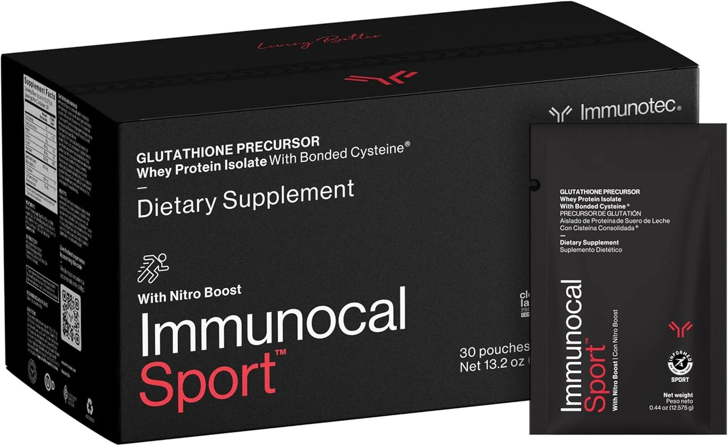 Immunocal Sport Whey Protein Isolate – Glutathione Precursor, BCAA Optimal Recovery + All Day Energy Support | Fat-Free, Sugar-Free, Lactose-Intolerant Friendly | 30 Servings