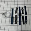 apple watch 7 series aluminimum blauw 41 mm 4 extra bandjes zwart/scout-blauw/lichtblauw kliterband/meerdere kleuren