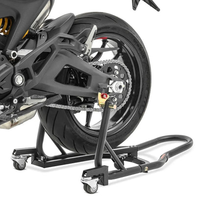 Motorfiets achterpaddockstand-dolly ConStands Mover II zwart mat motorfiets