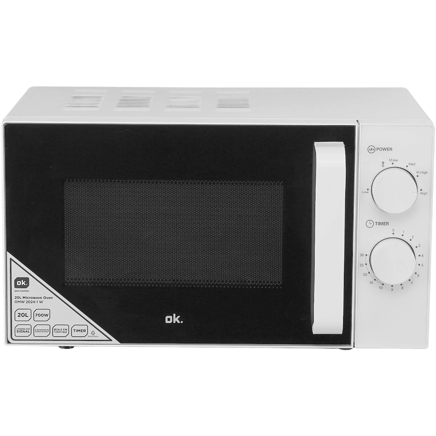 OK OMW 2024-1 - Magnetron - 700 W - Inhoud 20 l Wit