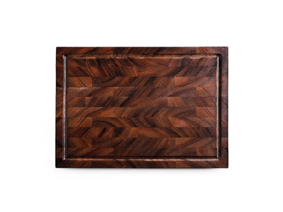 WALNOOT SNIJPLANK - MEDIUMMateriaal Zuid-Amerikaanse walnoot Afmetingen	34 x 24 x 3 cm Gewicht	1,7 kg
