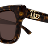 Gucci Zonnebril Ronde frame donkerbruin panterprintGG1828S 002 4922 145 S