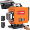 JACKMEND 4D Kruislijnlaser Inclusief Draagkoffer - Zelfnivellerend Bouwlaser met 4 tot 16 Lijnen - 50 Meter Meetbereik - 360 Graden Rotatie Zelfnivellerende Laser