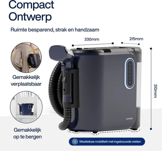 Samako Tapijtreiniger PRO 1800W - Stoomreiniger en vlekkenreiniger - 8 Opzetstukken - 100° Stoom - Bankreiniger - Meubelreiniger