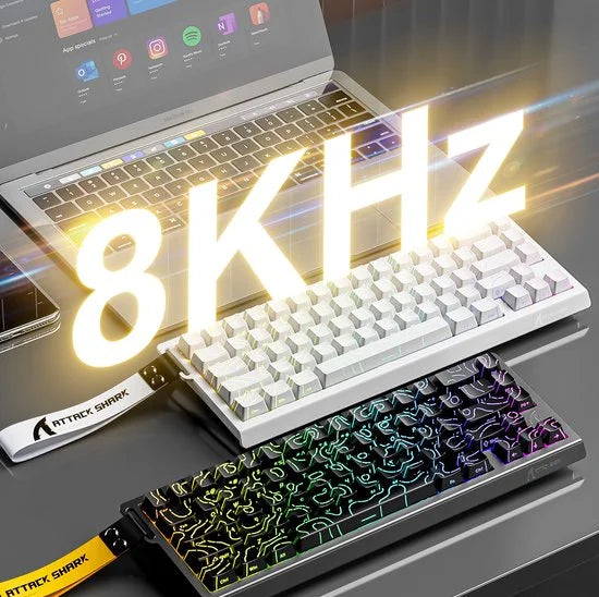 X68HE - Magnetic Switch Wired Gaming Toetsenbord - RGB - Side Printed PBT Keycaps - Decorative Lanyard - 8Khz - 0.01mmRT - 0.125ms - White Contour Line