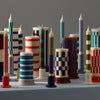Column kaars large Milky Green and Dark Blue - 25cm / 9cm