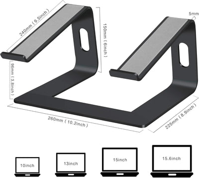 Laptopstandaard zwart max 4kg voor 10-15.6inch