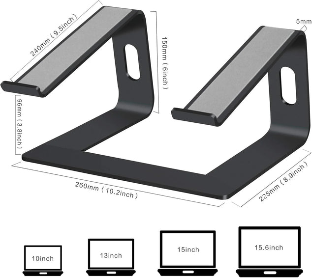 Laptopstandaard zwart max 4kg voor 10-15.6inch