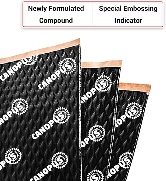 CANOPUS Car Sound Deadening Mat  80 mil 5 sqft  Pack of 5 Sheets  Butyl Sound Deadener Mat  Audio Car Sound Dampening Material for Car Trunk  Door  Floor and Ceiling  Black