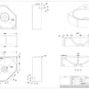 Matrix hoekfontein 27x27cm composiet - met kraangat - mat multi terrazzo