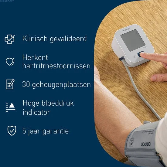 X2 Essential-Klinisch gevalideerde bloeddrukmeter bovenarm - Indicator voor hoge bloeddruk en onregelmatige hartslag -Medium manchet 22-32cm