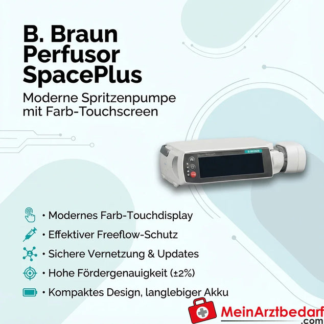 Perfusor SpacePlus spuitpomp met kleurentouchscreen, IP44, oplaadbare batterij