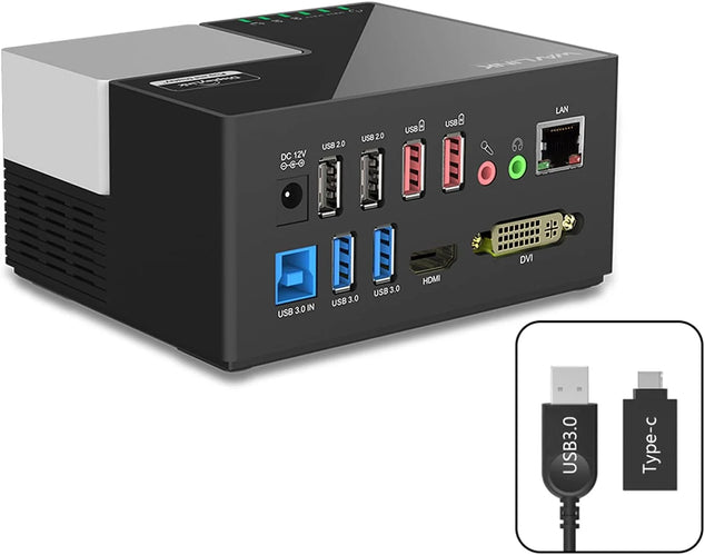 USB 3.0/C laptop-dockingstation voor notebooks met dubbele video-uitgang (HDMI en DVI/HDMI/VGA)