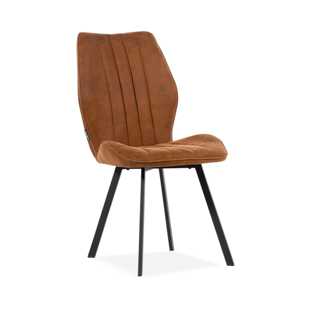 Eetkamerstoel Donna - Ecoleder Cognac - hoge rugleuning