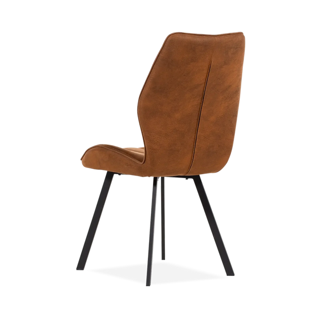 Eetkamerstoel Donna - Ecoleder Cognac - hoge rugleuning