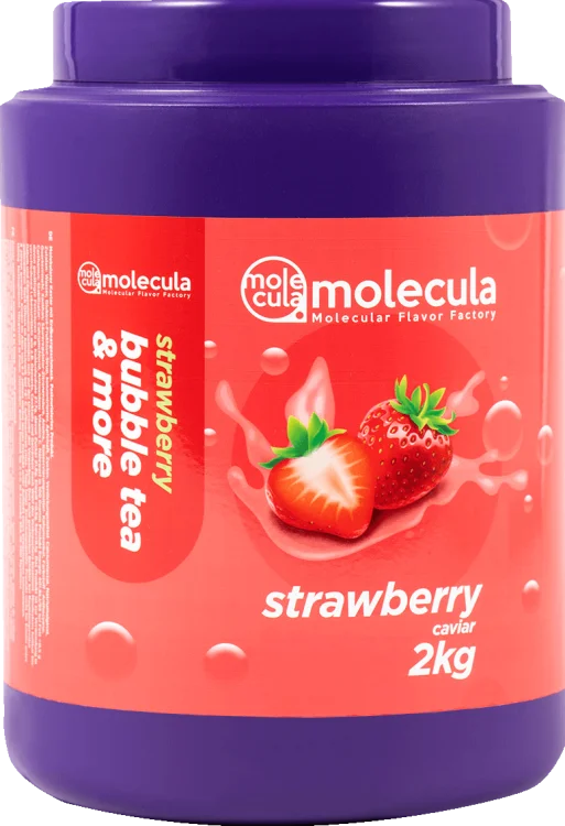 BALLEN voor BUBBLE TEA - AARDBEI - 2kg - MOLECULAIRE KAVIAAR - POPPING BOBA