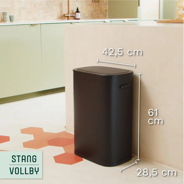 Keuken Afvalbak, Bewegingssensor, 50 Liter, Elektrische Afvalscheiding, Soft Close Afvalscheidingssysteem voor de Keuken, Zwart