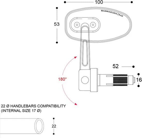 Skin-R/Bar End Zwart (Set) Universeel - Spiegels - Handlebar Mounting -
