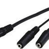 3,5mm Jack stereo audio splitter - zwart - 0,20 meter