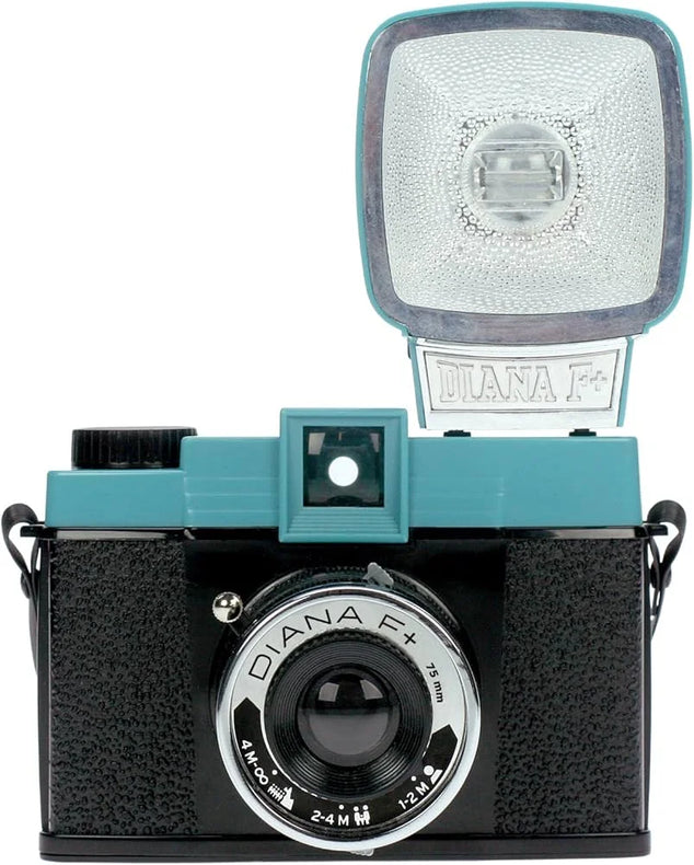 DIANA F+ MEDIUM FORMAT (120) CAMERA, REMOVABLE 75mm LENS, ZONE FOCUSING SYSTEM, PINHOLE FUNCTION, TWO SHUTTER SPEEDS, ENDLESS PANORAMA MODE, MULTIPLE & PARTIAL EXPOSURE OPTIONS