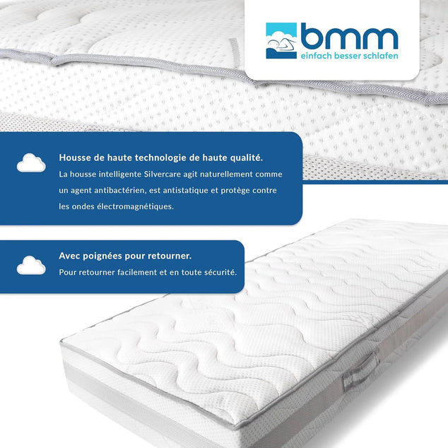 Komfort-matras 23 140 x 200 cm H3 stevig/matras in Oeko-Tex gecertificeerd koudschuim 7-zone orthopedisch matras Hoogte 23 cm Matras gemaakt in Duitsland