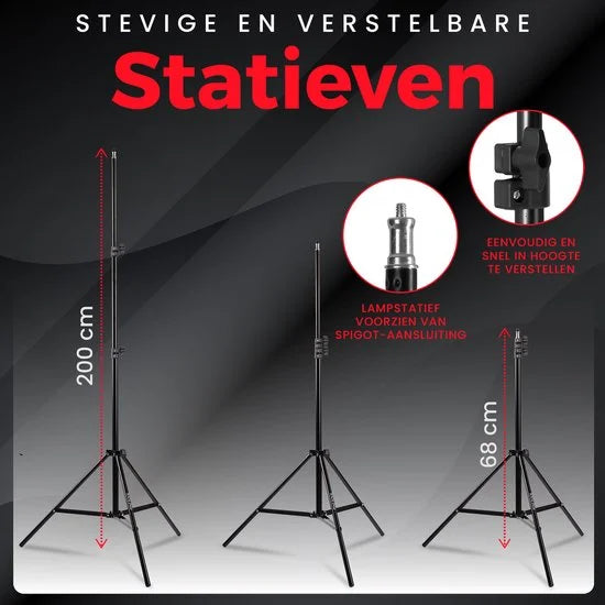 Green screen 3 x 3M met Achtergrondsysteem 2,6 x 3M – Fotostudio Set – Greenscreen Set – Inclusief, Softbox, Paraplu’s, Lamphouders, LED lampen, Reflectiescherm & Draagtas - Vaderdag Cadeau