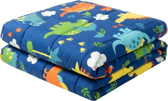 Verzwaringsdeken Kind 3.2 kg - Verzwaarde Deken - Weighted Blanket - 104 x 152 cm – Katoen - Dino