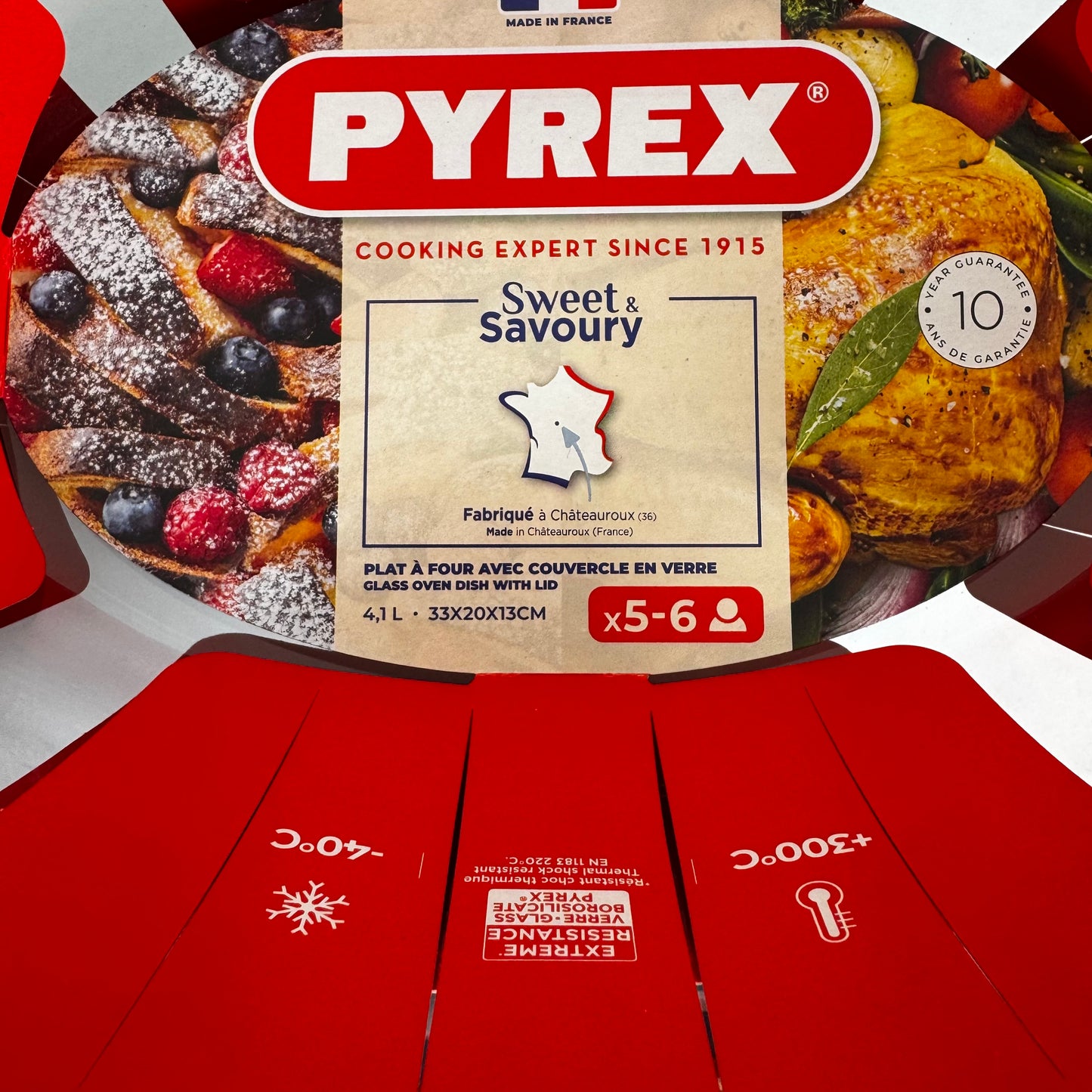 Partij - Pyrex ovenschalen 28x20cm 2,5l & 33x20 4,1 liter + deksel