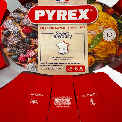 Partij - Pyrex ovenschalen 28x20cm 2,5l & 33x20 4,1 liter + deksel