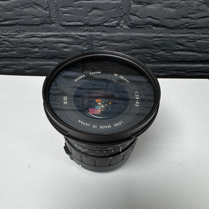 Sigma 18–35mm f/3.5–4.5 Aspherical Lens (Canon EF) + Rodenstock Skylight Filter 82mm | Gebruikt, Perfecte Staat