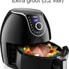 Princess 182055 Aerofryer XXL Hetelucht friteuse 5,5 liter 1700 Watt zwart