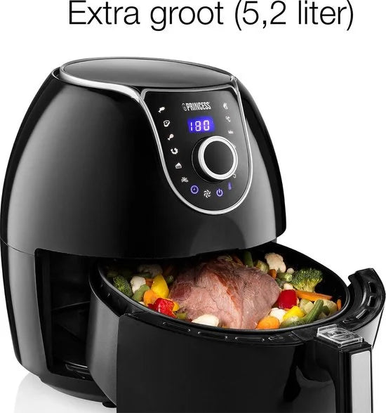 Princess 182055 Aerofryer XXL Hetelucht friteuse 5,5 liter 1700 Watt zwart