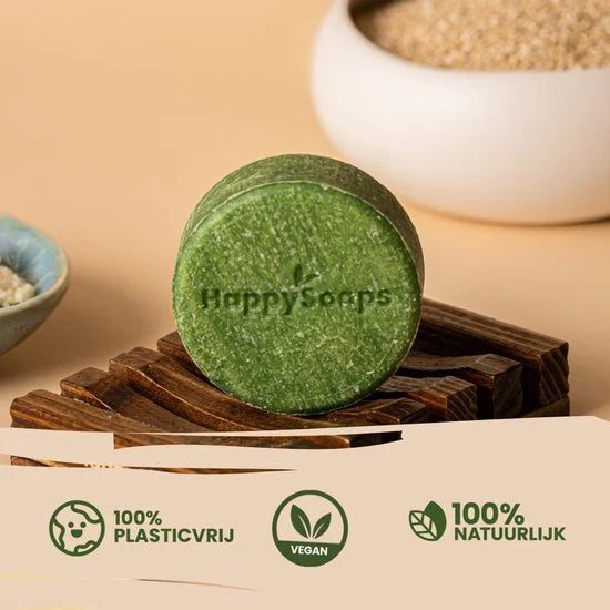 HappySoaps Shampoo Bar - Aloë You Vera Much - Beschadigd, Normaal en Vet Haar - 100% Plasticvrij, Natuurlijk en Vegan - 70gr