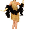 Gouden charleston jurk met haarband en halsband-Maat:XL