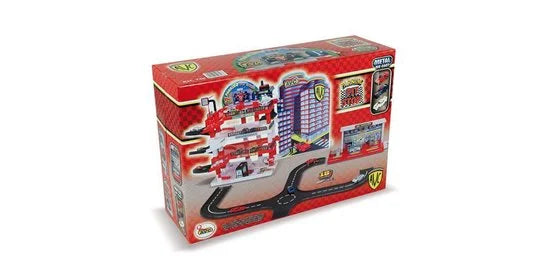 Pit-Stop Garage - Garage - Met Tankstation, Circuit, 3 Auto's en een Helikopter