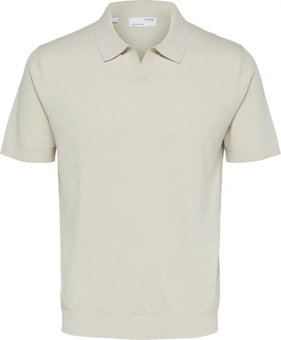 SELECTED HOMME SLHLAKE LINEN SS POLO B Heren Trui - Maat S