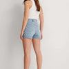 NA-KD Raw Hem Denim Vrouwen Jeans - Light Blue - Maat EU 34