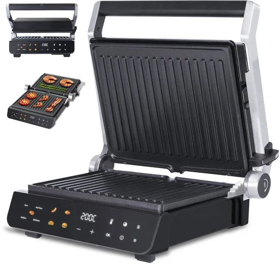 JAP Integrill - Smart contactgrill - Vaatwasserbestendig - 180º Kantelbaar - Met uitneembare platen - Tosti apparaat